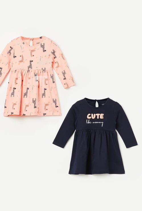 JUNIOR BABY Printed Dresses - Pack of 2