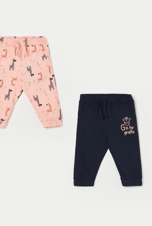 JUNIOR BABY Girls Assorted Joggers - Pack of 2