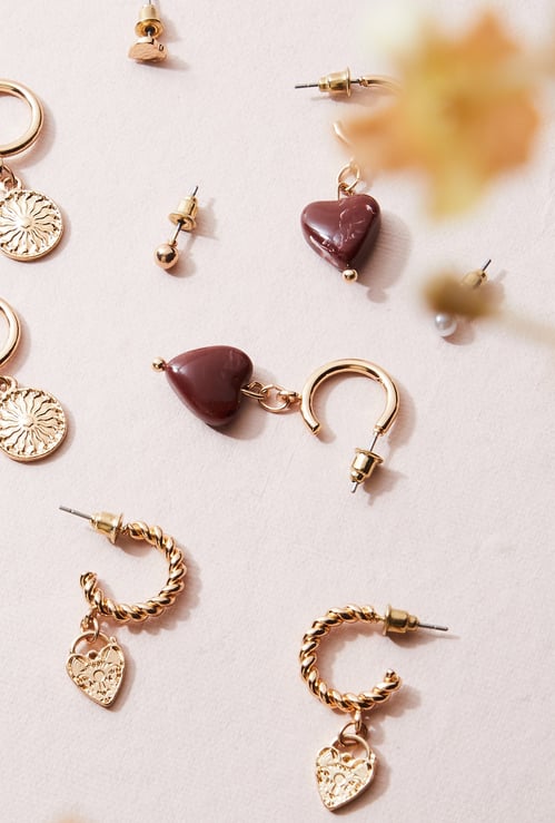GINGER Hoop and Stud Earrings - Pack of 6