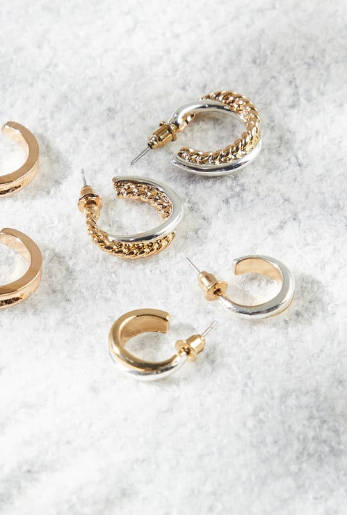 GINGER Plated Hoop Earrings - Pack of 3