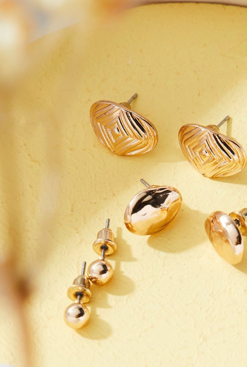 GINGER Assorted Stud Earrings - Pack of 3