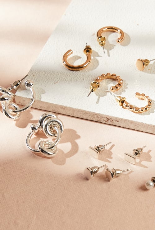 GINGER Assorted Stud and Hoop Earrings - Pack of 9