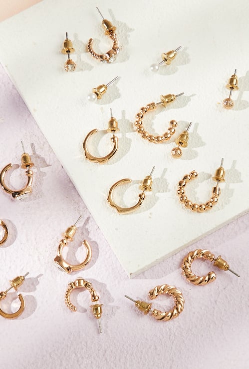 GINGER Hoop and Stud Earrings - Pack of 9
