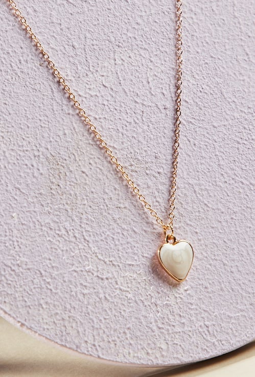 GINGER Embellished Heart Pendant with Chain