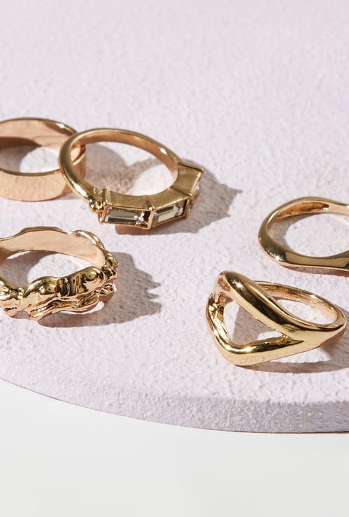 GINGER Assorted Finger Rings - Pack of 5