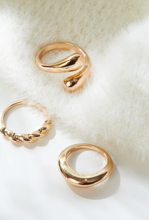 GINGER Assorted Finger Rings - Pack of 3