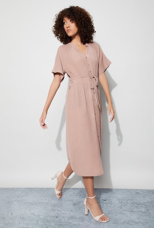 CODE Textured Shirt Dress
