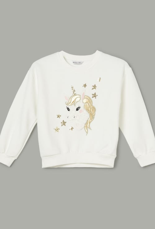 FAME FOREVER Girls Applique Sweatshirt