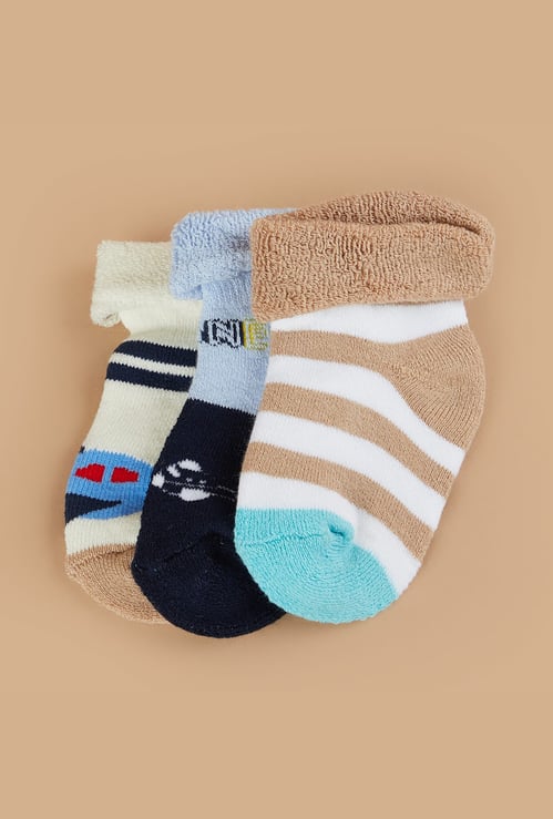 FAME FOREVER Boys Patterned Ankle-length Socks - Pack of 3