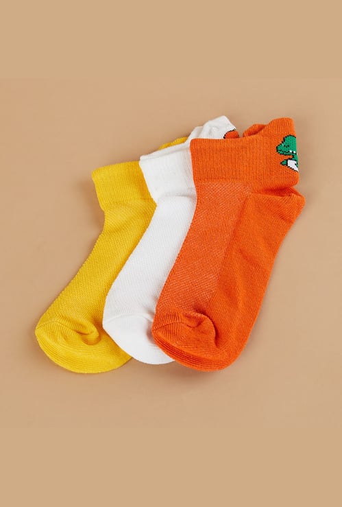 FAME FOREVER Boys Assorted Ankle Length Socks - Pack of 3