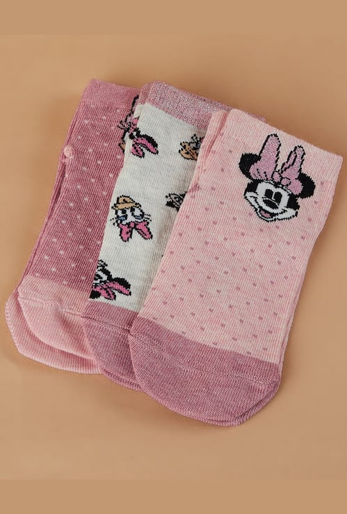 FAME FOREVER Assorted Minnie and Daisy Ankle Length Socks - Pack of 3