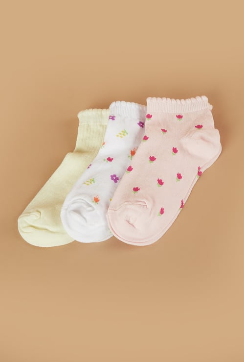 FAME FOREVER Girls Assorted Socks - Pack of 3