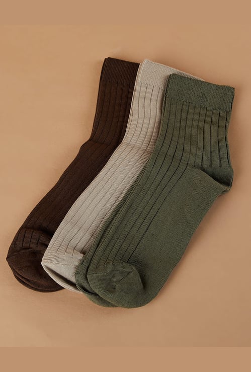 CODE Ribbed Crew Length Socks - Pack of 3