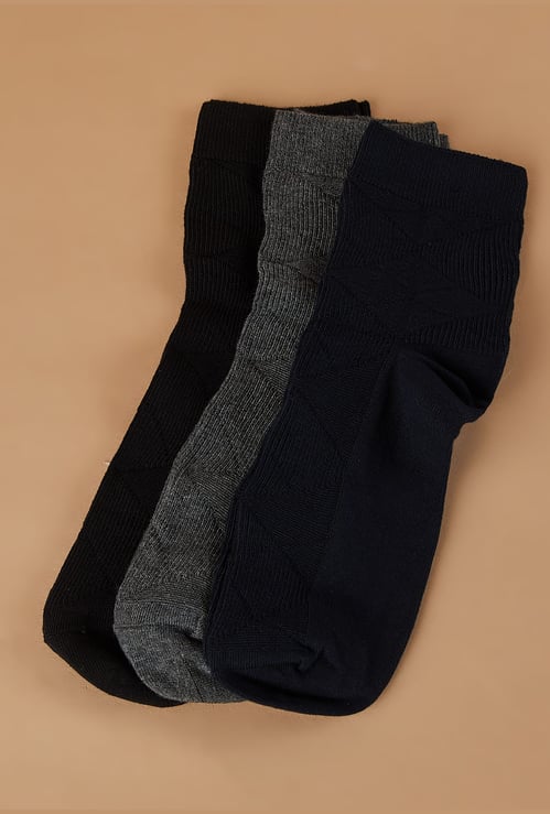 CODE Solid Ankle-Length Socks - Pack of 3