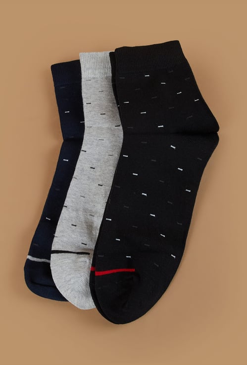 CODE Patterned Ankle-Length Socks - Pack of 3