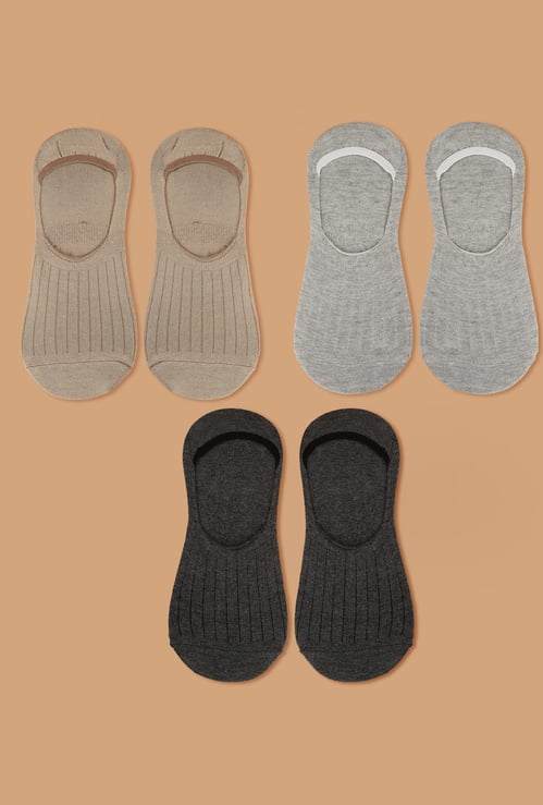 CODE Patterned No-Show Socks - Pack of 3