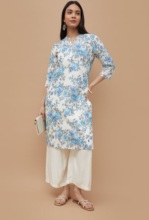 MELANGE Floral Print Straight Kurta