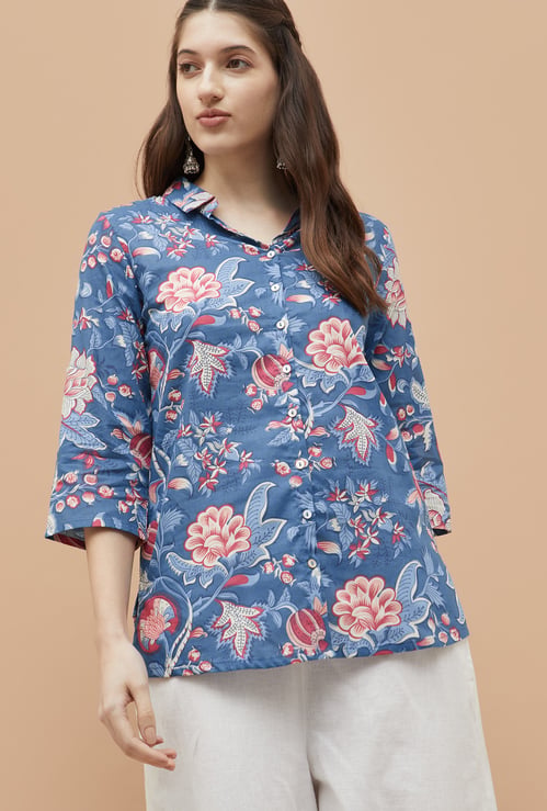 MELANGE Floral Print Straight Kurti