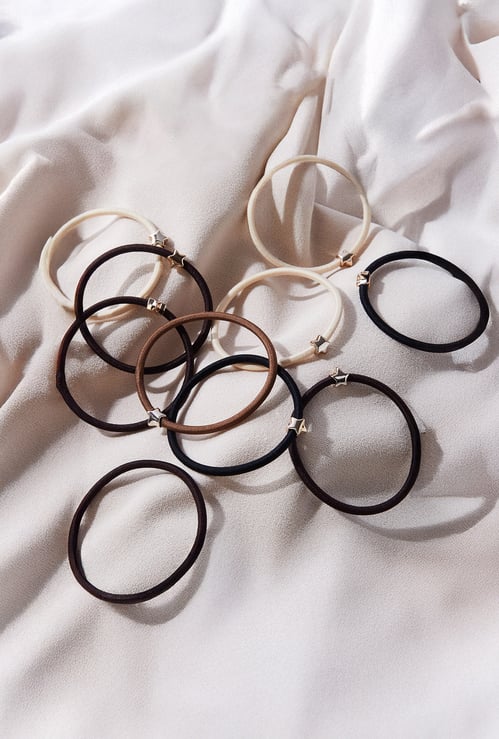 FAME FOREVER Metal Accent Hair Bands - Pack of 15