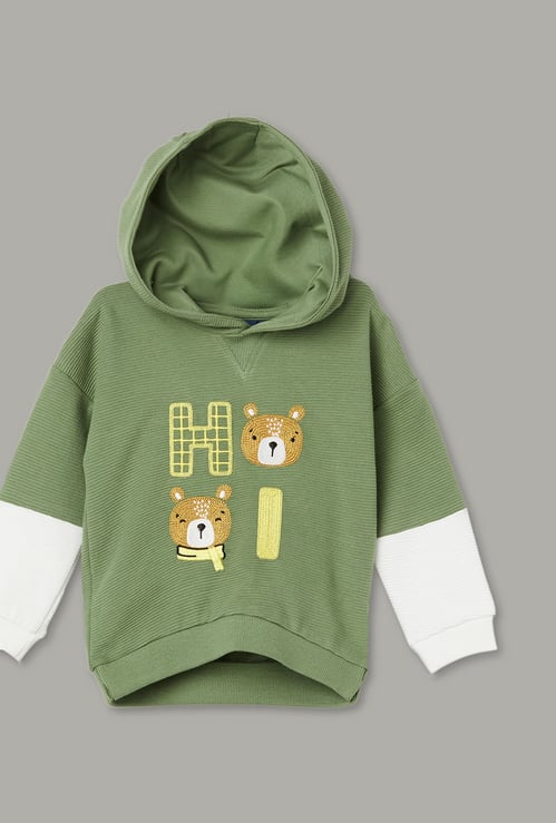 JUNIORS Boys Embroidered Hooded Sweatshirt