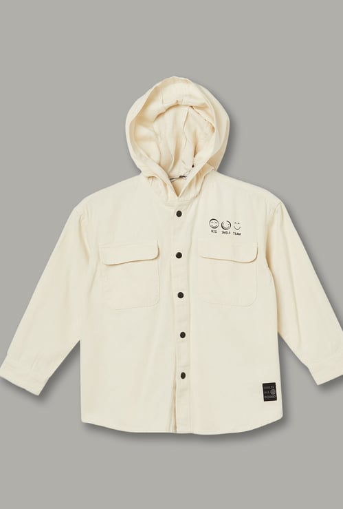 FAME FOREVER Boys Printed Hooded Shirt