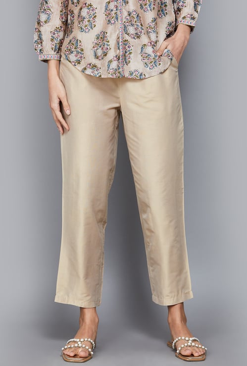 W Solid Straight Pants