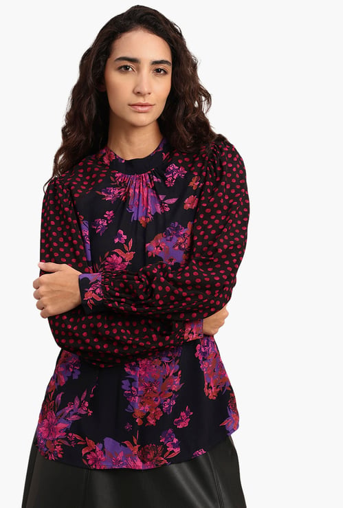 VERO MODA Floral Print Buttoned Casual Top