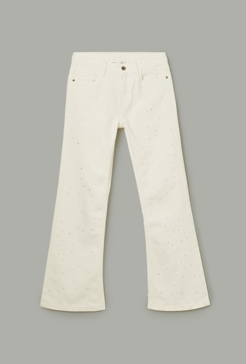FAME FOREVER Girls Embellished Flared Jeans