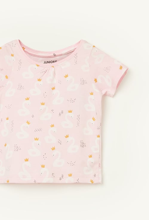 JUNIORS Girls Shimmer Print T-shirt