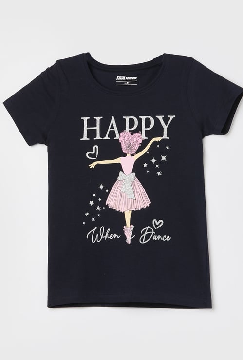 FAME FOREVER Girls Graphic Print T-shirt