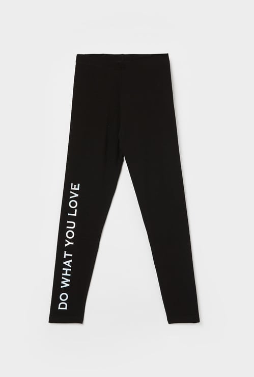 FAME FOREVER Girls Typographic Print Leggings