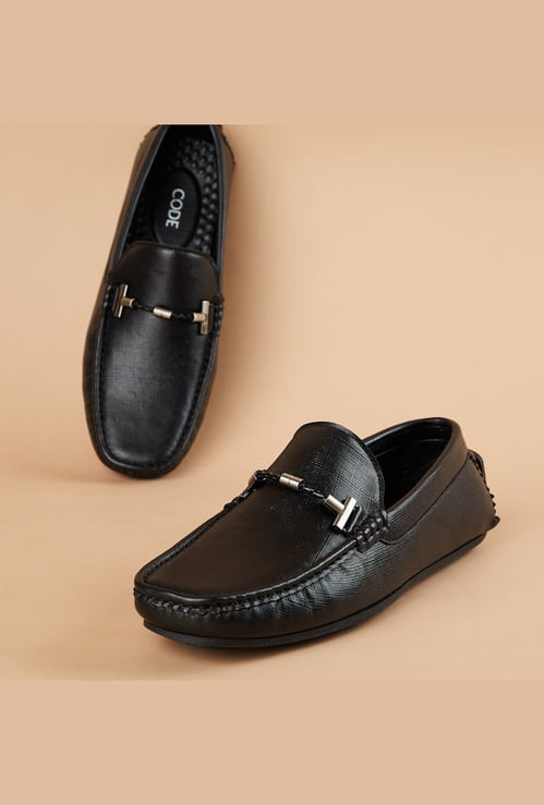 CODE Metal Accent Loafers