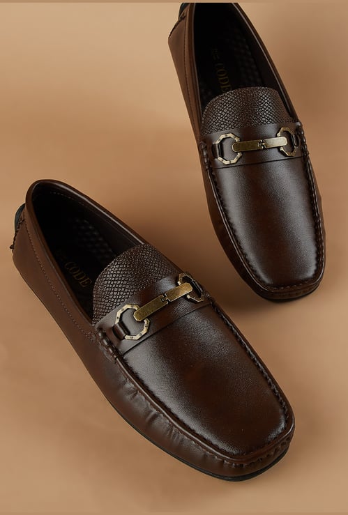 CODE Textured Horsebit Loafers
