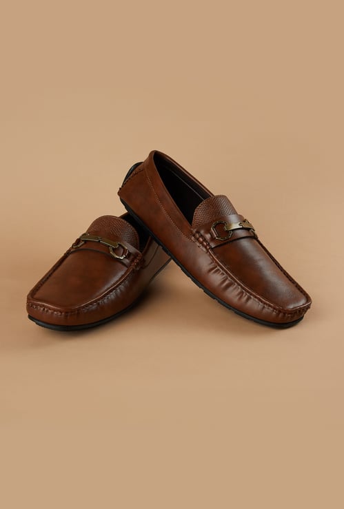 CODE Textured Horsebit Loafers