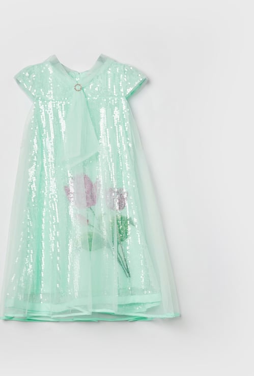 PEPPERMINT Girls Sequinned A-line Dress