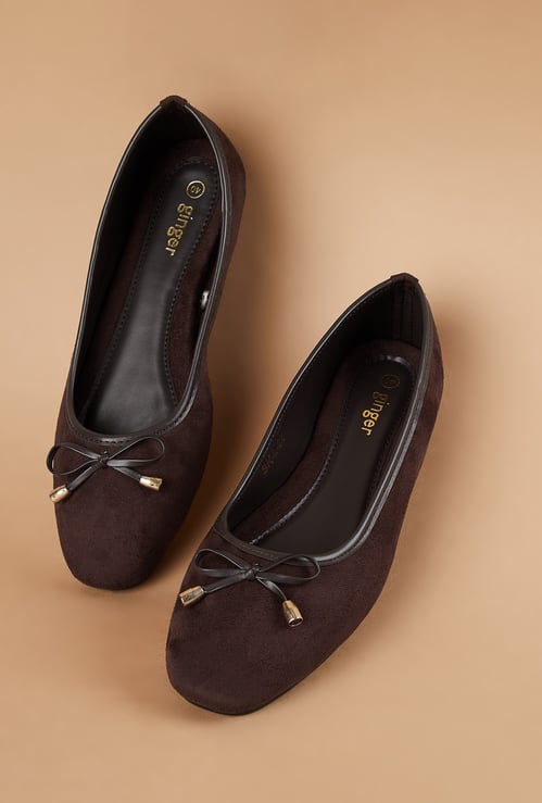 GINGER Bow-Detailed Ballerinas