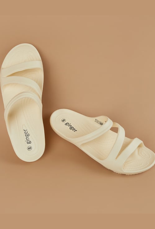 GINGER Textured Strappy Sliders