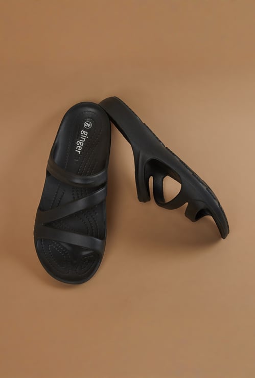 GINGER Textured Strappy Sliders