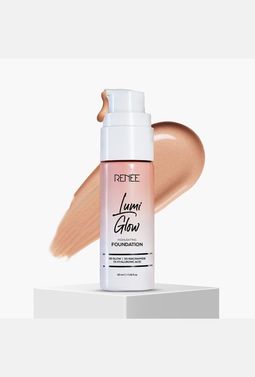 RENEE Lumi Glow Highlighting Liquid Foundation - 03 Radiant Beige - 30ml