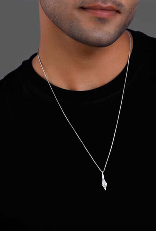 GIVA Sterling Silver Kite Pendant with Box Chain