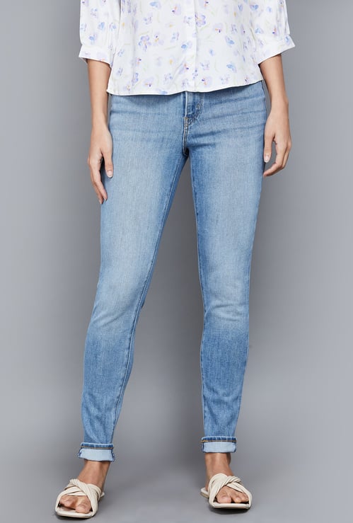 LEVI'S Washed High Rise Skinny Fit Jeans