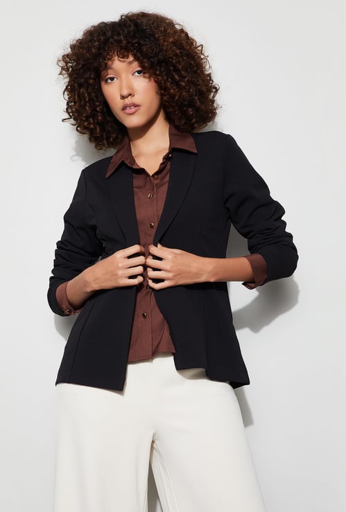 CODE Solid Single Breasted Blazer