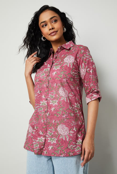 MELANGE Floral Print Straight Kurti