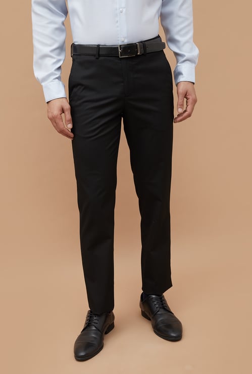 CODE Solid Slim Tapered Formal Trousers