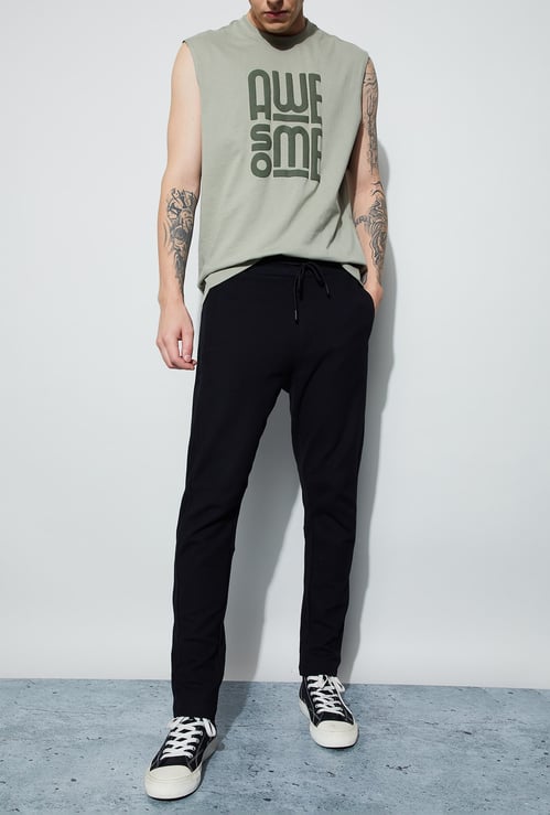 FAME FOREVER Solid Slim Fit Track Pants