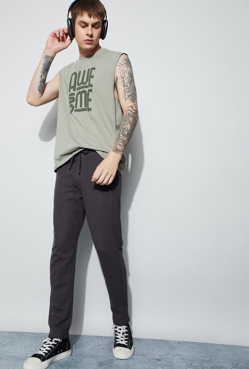 FAME FOREVER Solid Slim Fit Track Pants