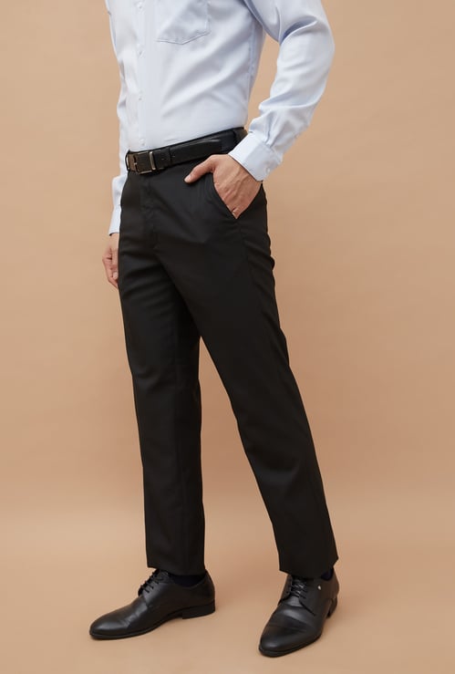 CODE Textured Slim Tapered Formal Trousers