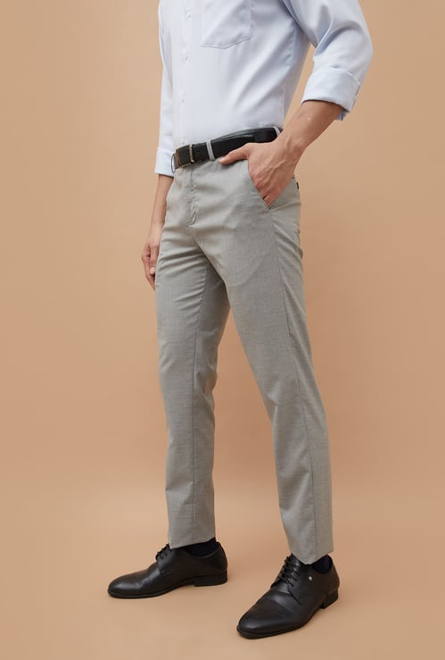 CODE Houndstooth Slim Tapered Formal Trousers