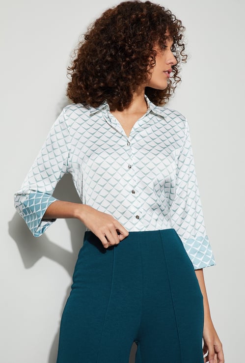 CODE CLASSIC Geometric Print Shirt
