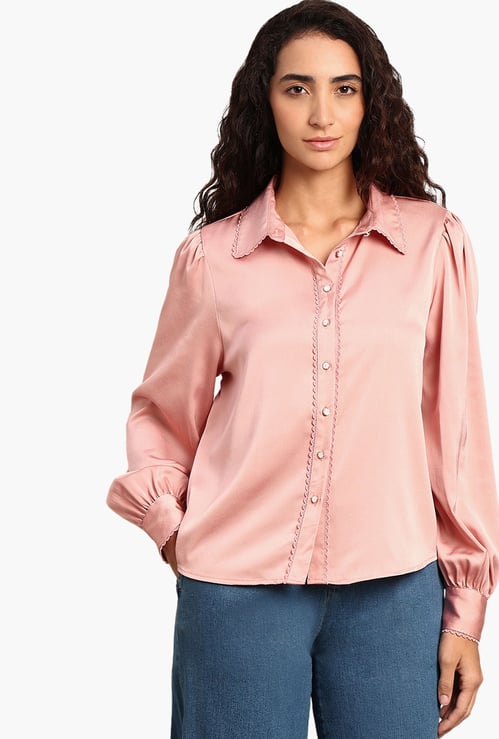 VERO MODA Solid Full Sleeves Shirt